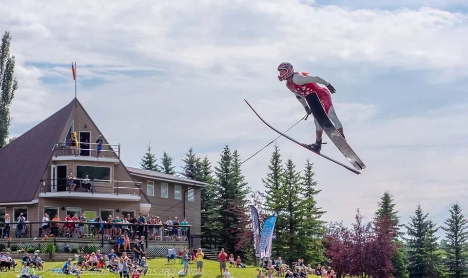 Waterski jump over the crowd at Shalom Park - corporate and private events on 42 acres