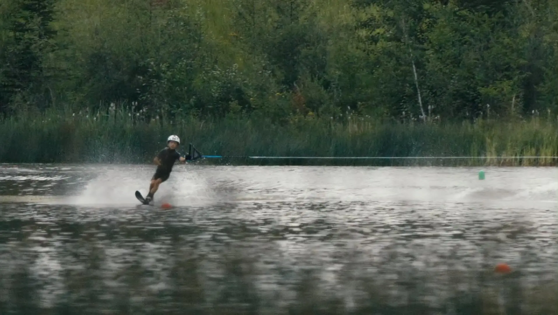 A person on skis in the water.