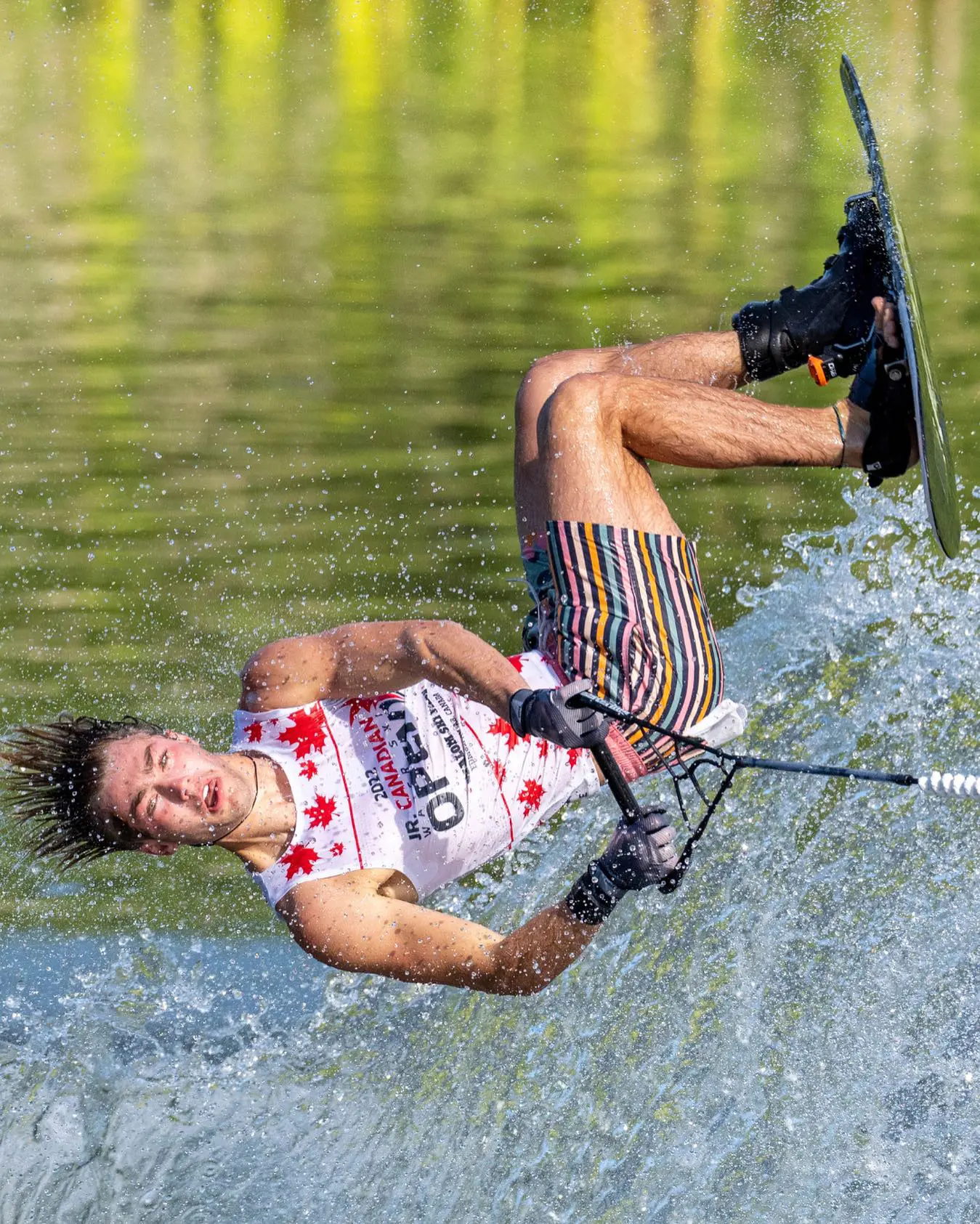 A person on skis in the water.